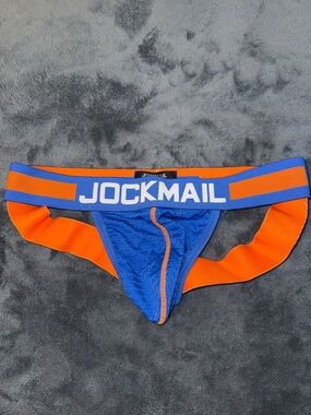 JockMail Men’s Blue & Orange Supportive Jockstrap